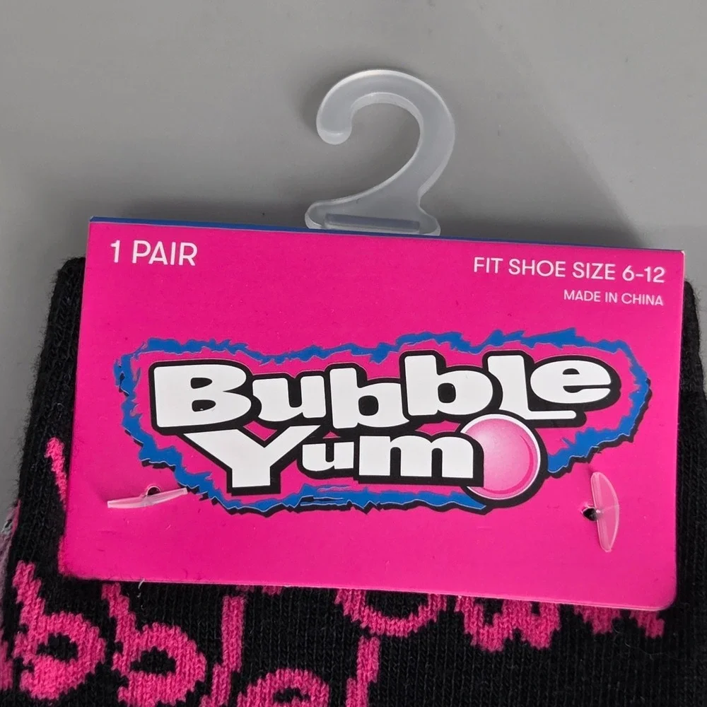 Bubble Yum Socks Mens Size 6-12 Lot of 2 Pairs Candy Graphic Novelty Crew New